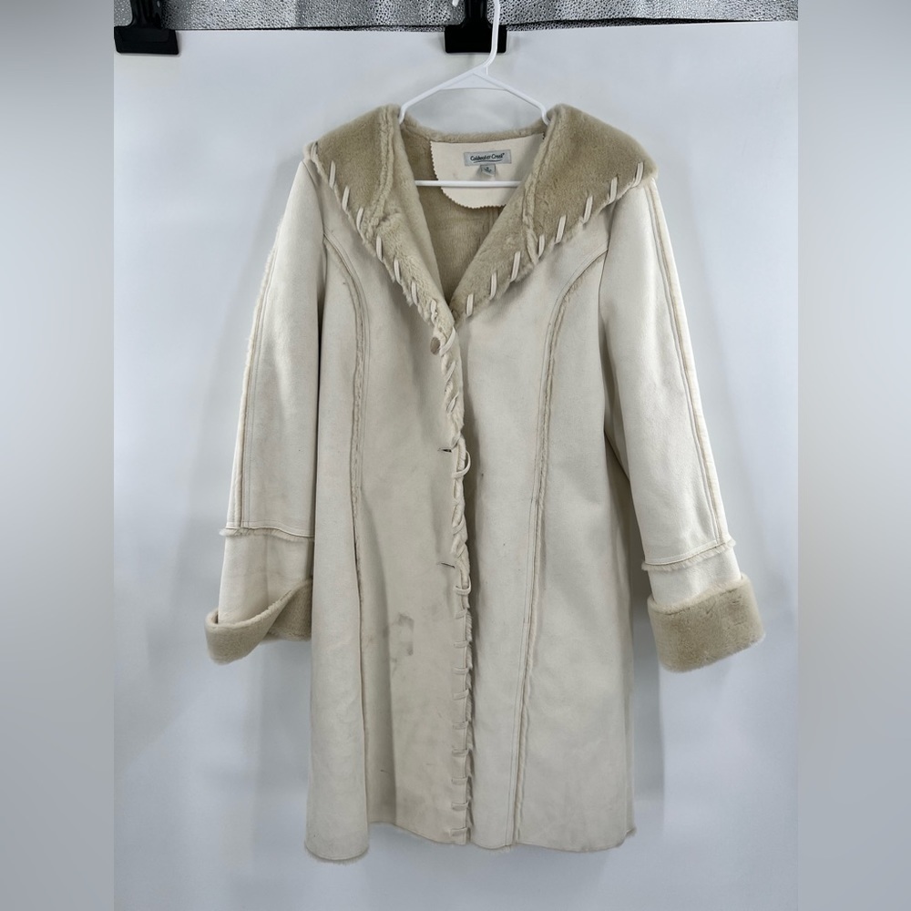 Coldwater Creek white faux leather jacket size M - Picture 9 of 9